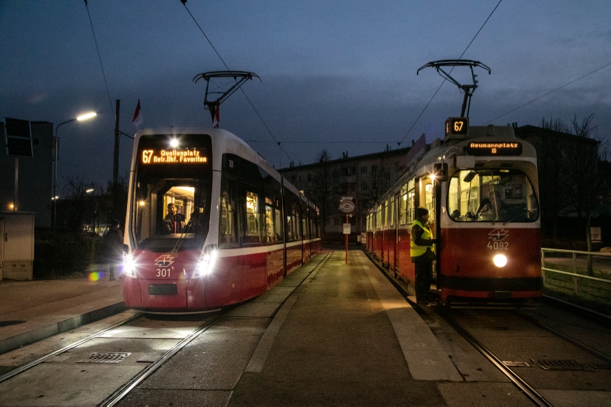 Flexity Ersteinsatz Linie 67 am 6.Dezember 2018