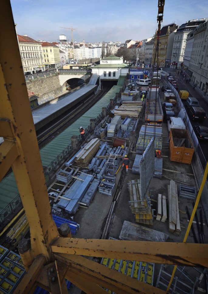 Bauarbeiten Statiion Pilgramgasse