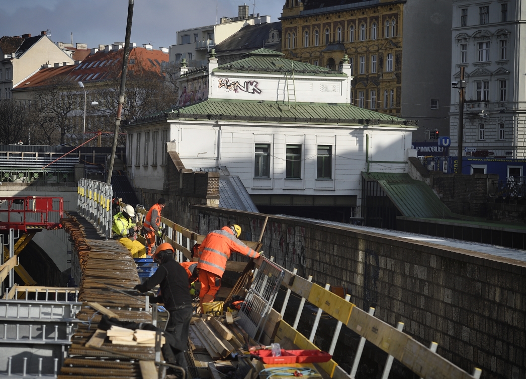 Bauarbeiten Statiion Pilgramgasse