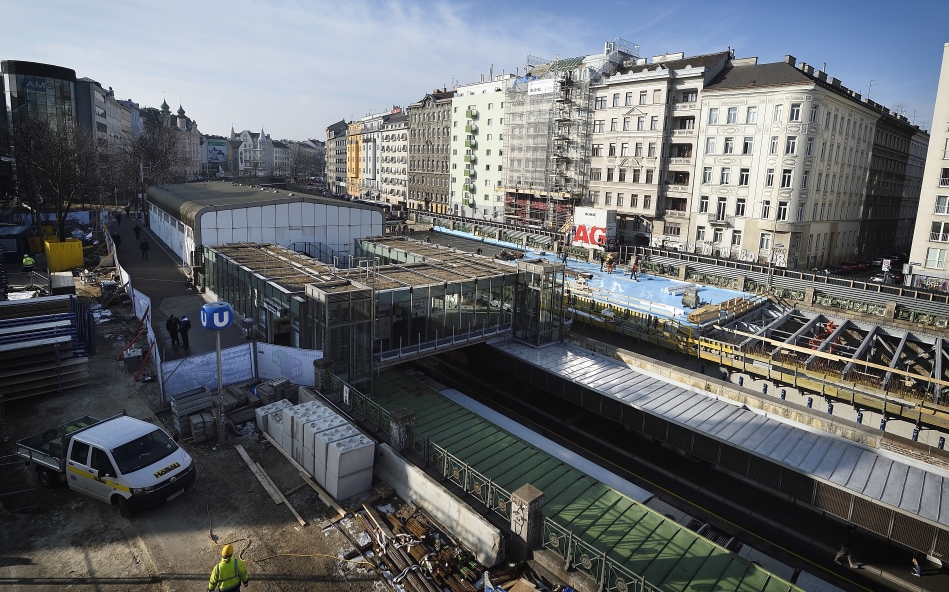 Bauarbeiten Statiion Pilgramgasse