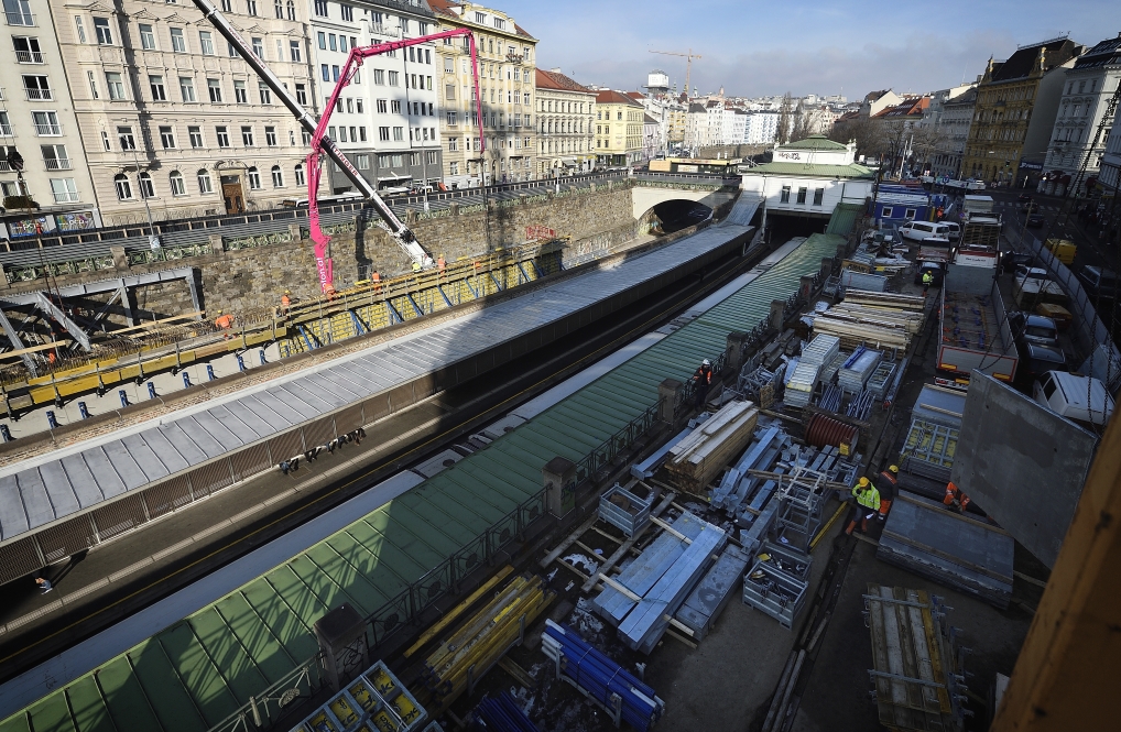 Bauarbeiten Statiion Pilgramgasse