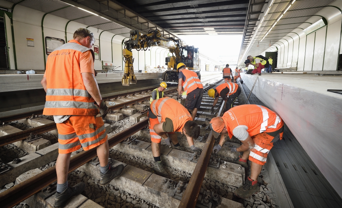 Besuch der Baustelle bei der Station Margaretengürtel