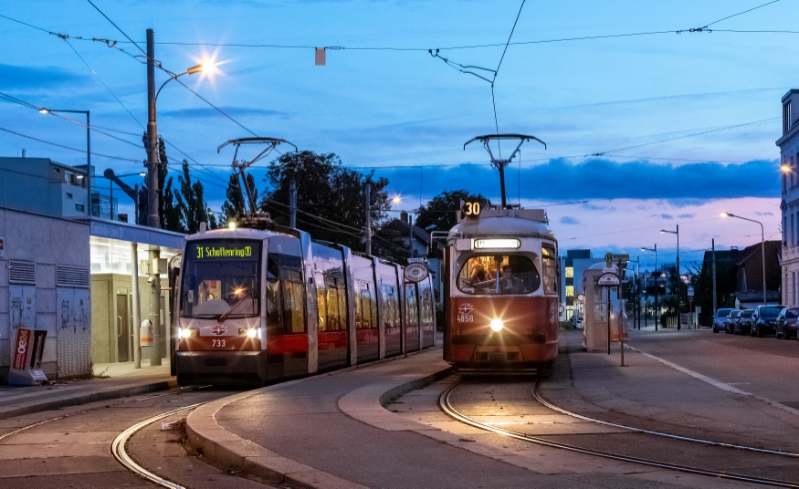 Die Linie 30 und 31 stehen in der Endstelle Stammersdorf