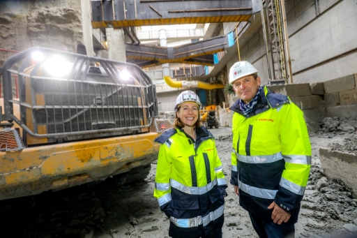 Tunnelbesichtigung mit (v.n.l.r.): Gudrun Senk, Geschäftsführerin Wiener Linien und Peter Hanke, Öffi-Stadtrat