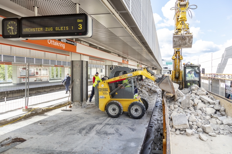 Bauarbeiten U3 Haltestelle Ottakring