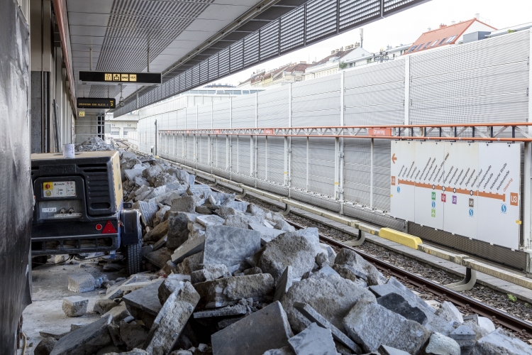 Bauarbeiten U3 Haltestelle Ottakring