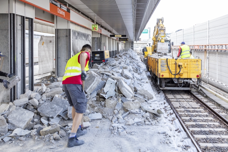 Bauarbeiten U3 Haltestelle Ottakring