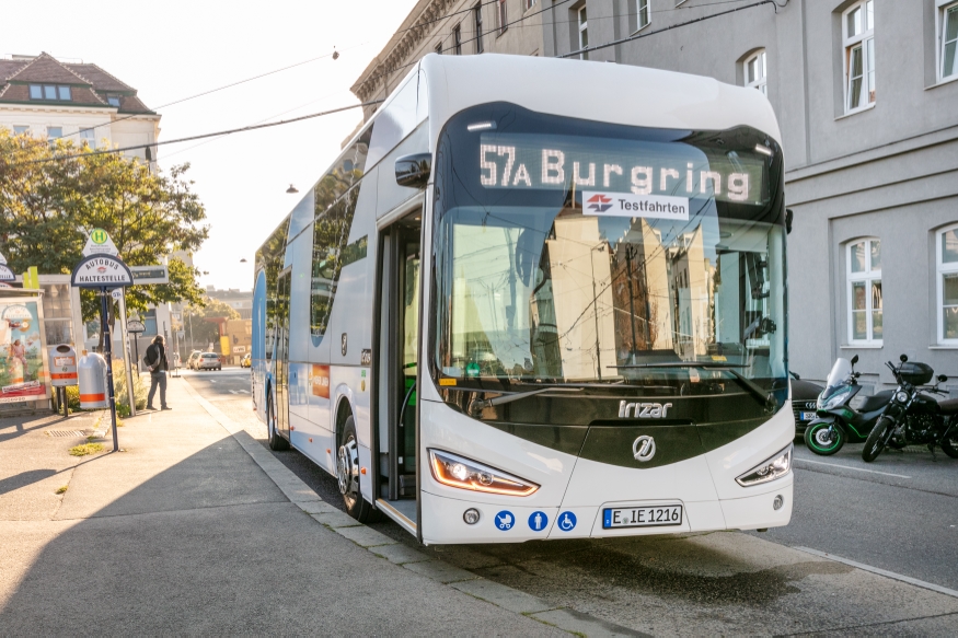 E-Bus Testbus Testfahrt Linie 57A