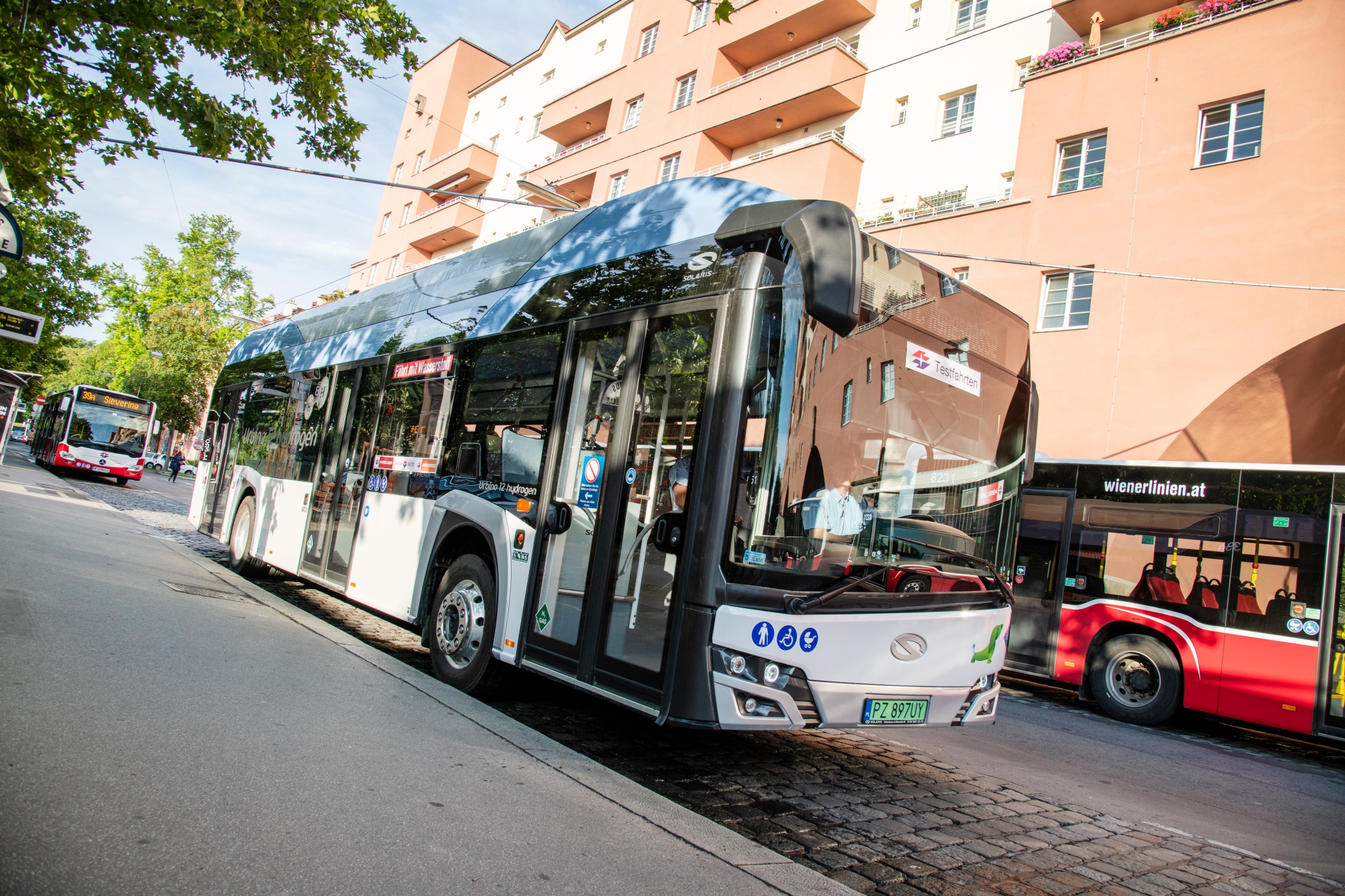 Wasserstoffbus Testbus Testfahrt Linie 39A