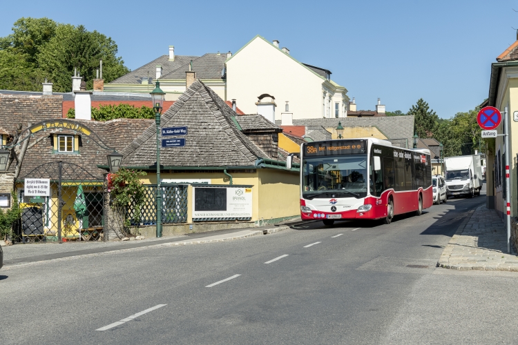 Autobus Linie 38A in der Cobenzlgasse unterwegs