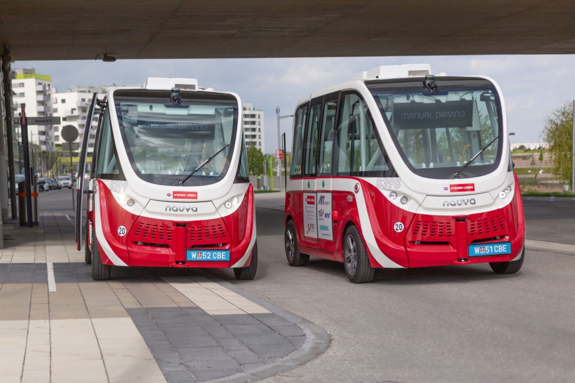 Autonomer Bus Probebetrieb in der Seestadt