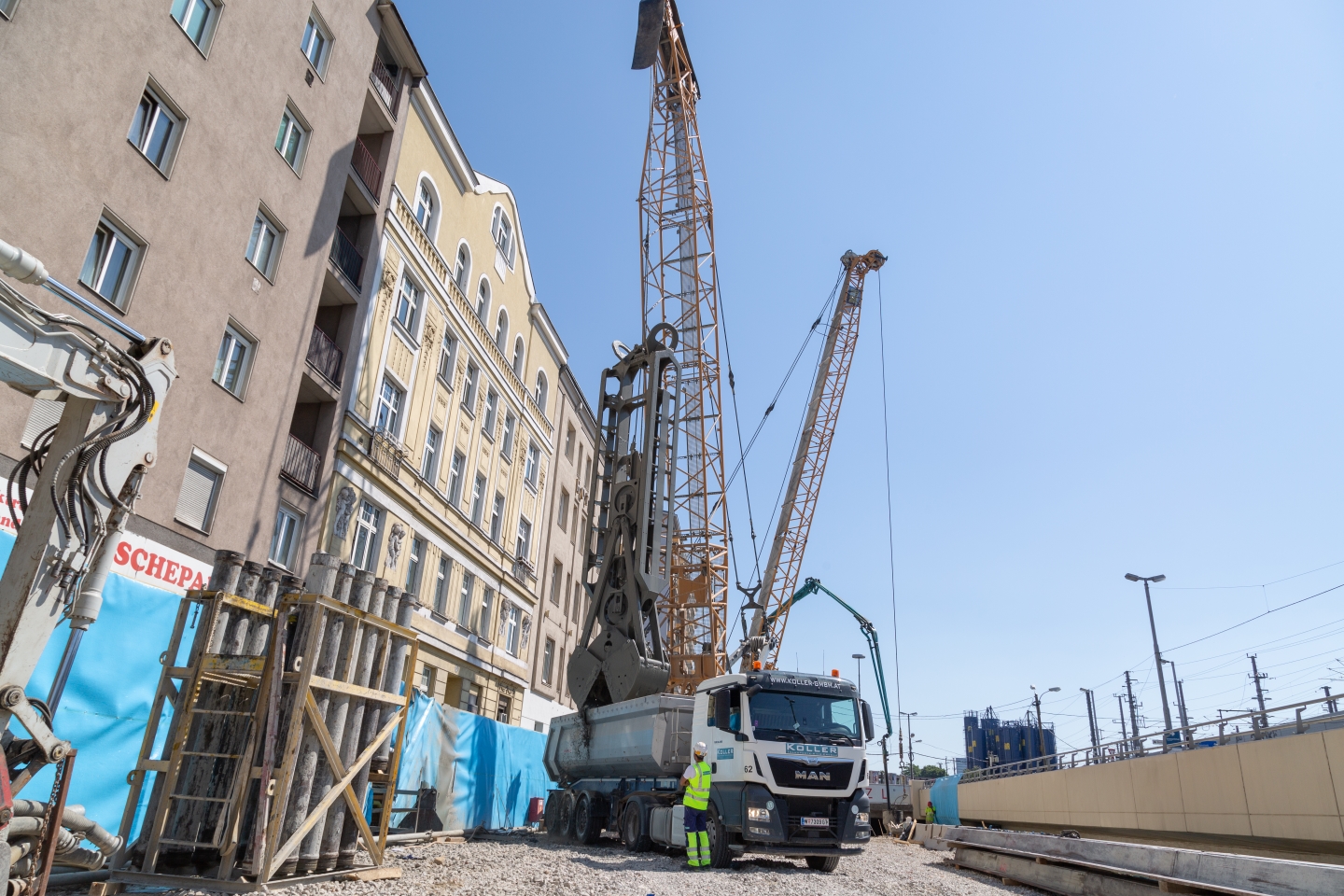 Schlitzwandarbeiten am Matzleinsdorfer Platz, U2 Update;