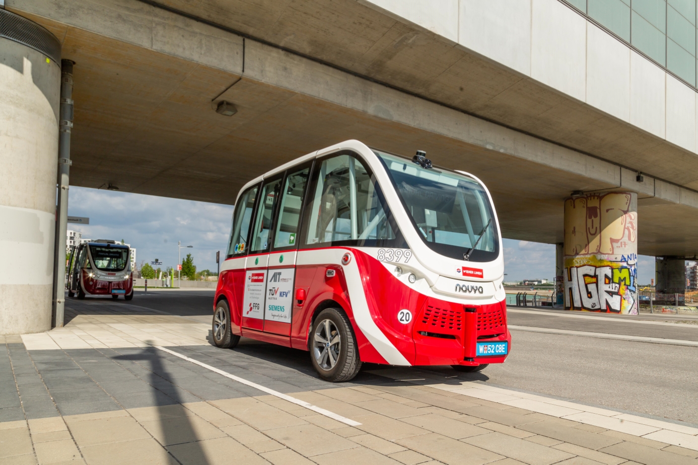 Autonomer Bus Probebetrieb in der Seestadt