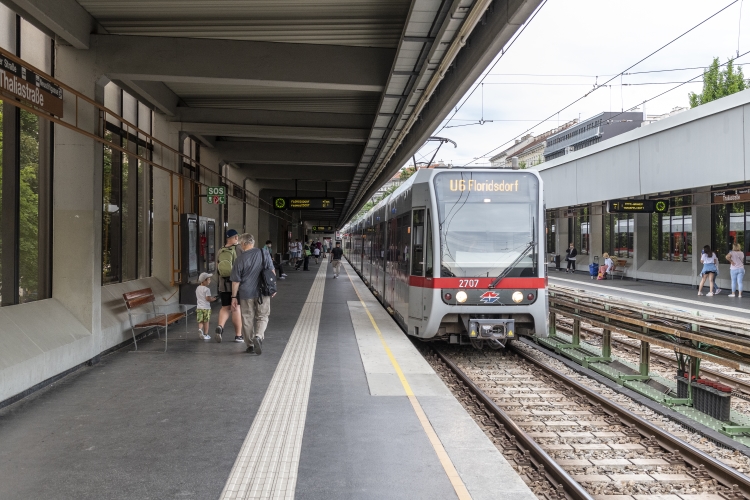 Die Linie U6 in der Station Thaliastraße