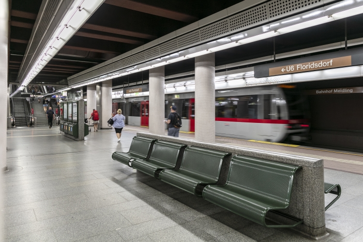 Die Linie U6 in der Station Floridsdorf