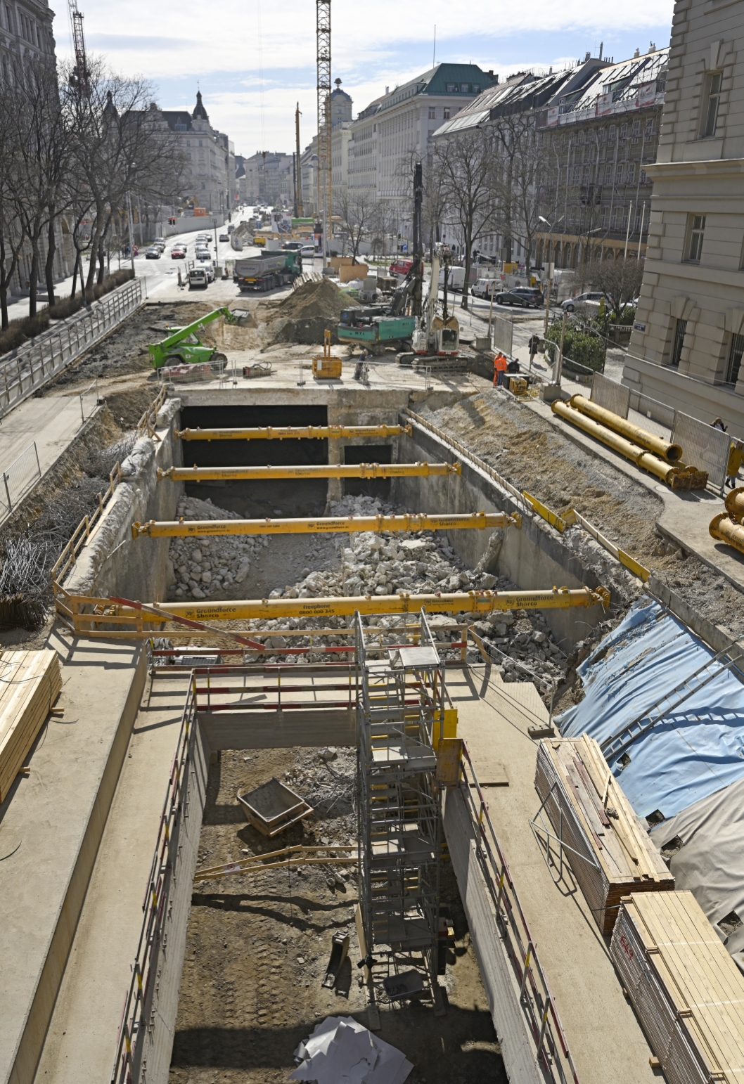 U-Bahn Baustelle in der Landesgerichtsstraße