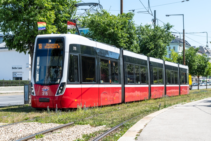 Die Linie 18 beim Quartier Belvedere