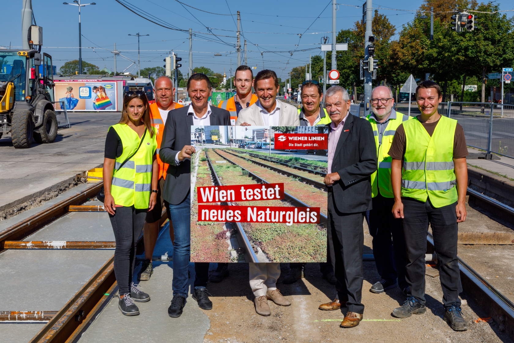 Auf der Simmeringer Hauptstraße entstehen zwei Testabschnitte für ein sogenanntes 