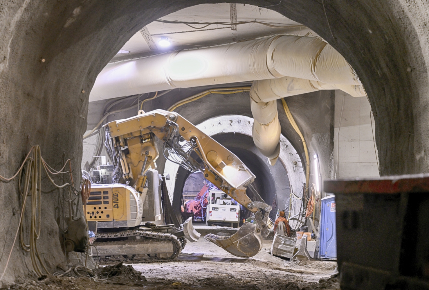 Ansicht der neuen U2-Tunnel im Bereich des Schottentors/Universität