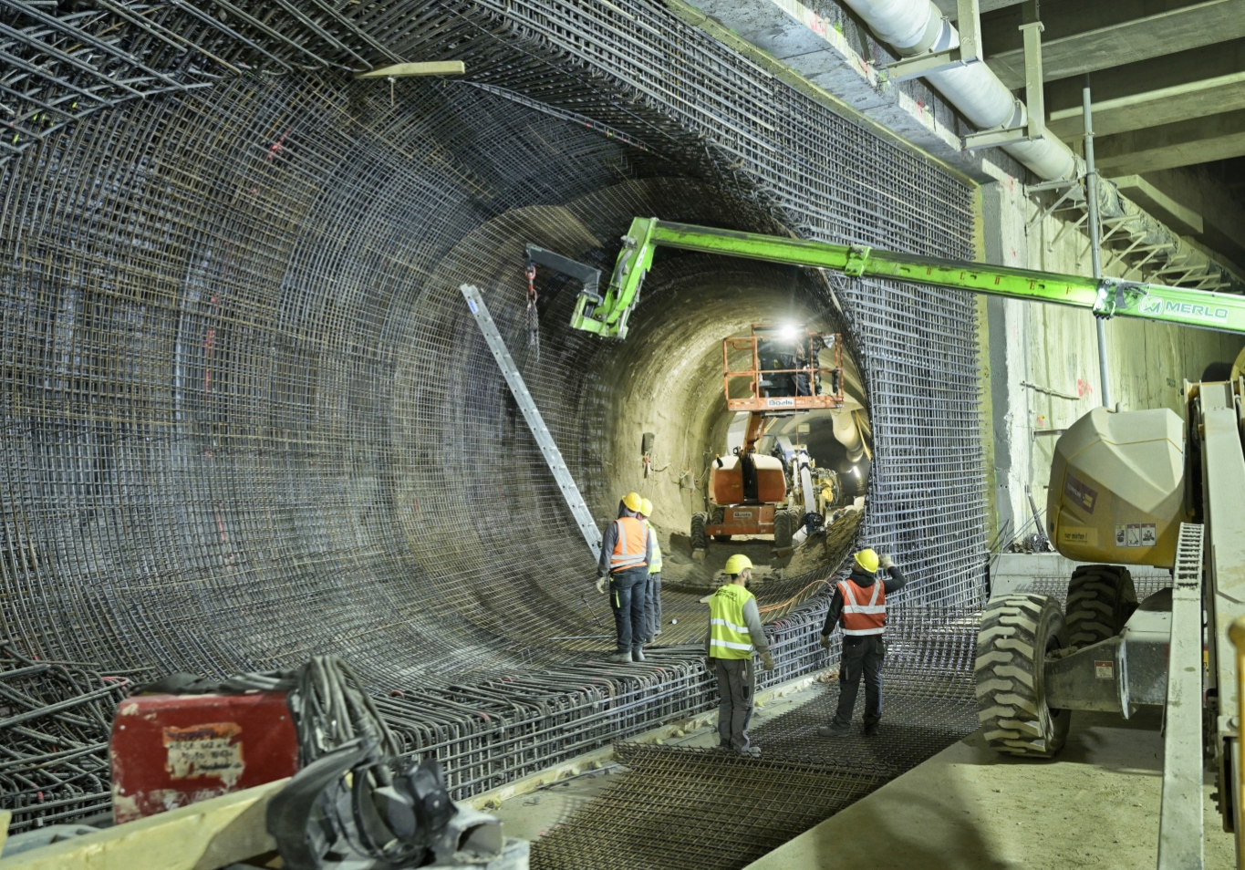 Tunnelbauarbeiten für die Verknüpfung von bestehendem und neuem U2-Tunnel