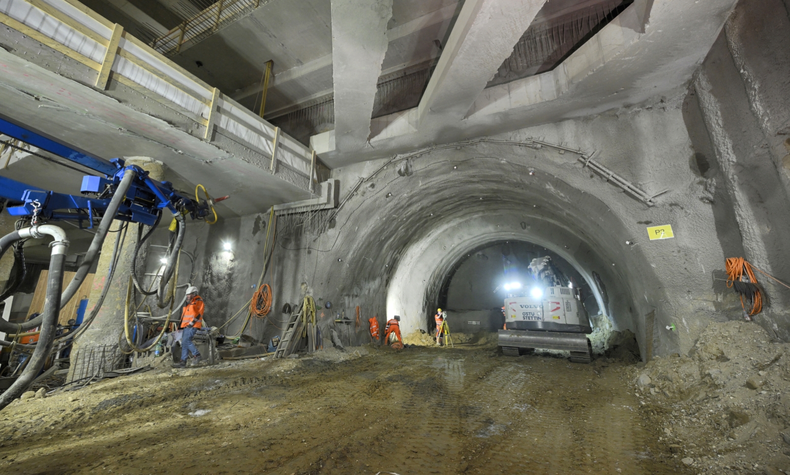 Tunnelbauarbeiten für den neuen U5-Tunnel im Bereich Frankhplatz